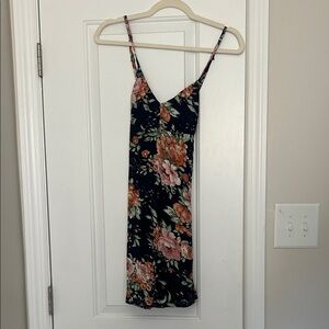 Deb Navy Floral Dress with Spaghetti Straps